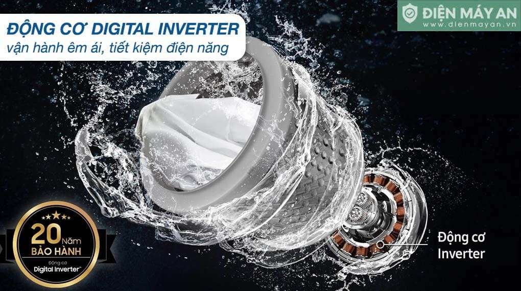 Máy giặt Samsung Bespoke AI EcoBubble Inverter 10 kg WW10DB7U34GBSV